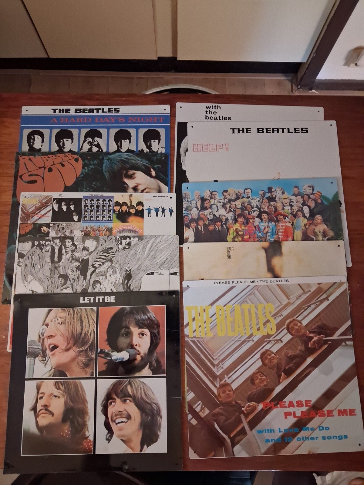 The Beatles Metalen Wandborden: 10 stuks, Ophalen of Verzenden, Gebruikt, Metaal, Wandbord of Wandpaneel