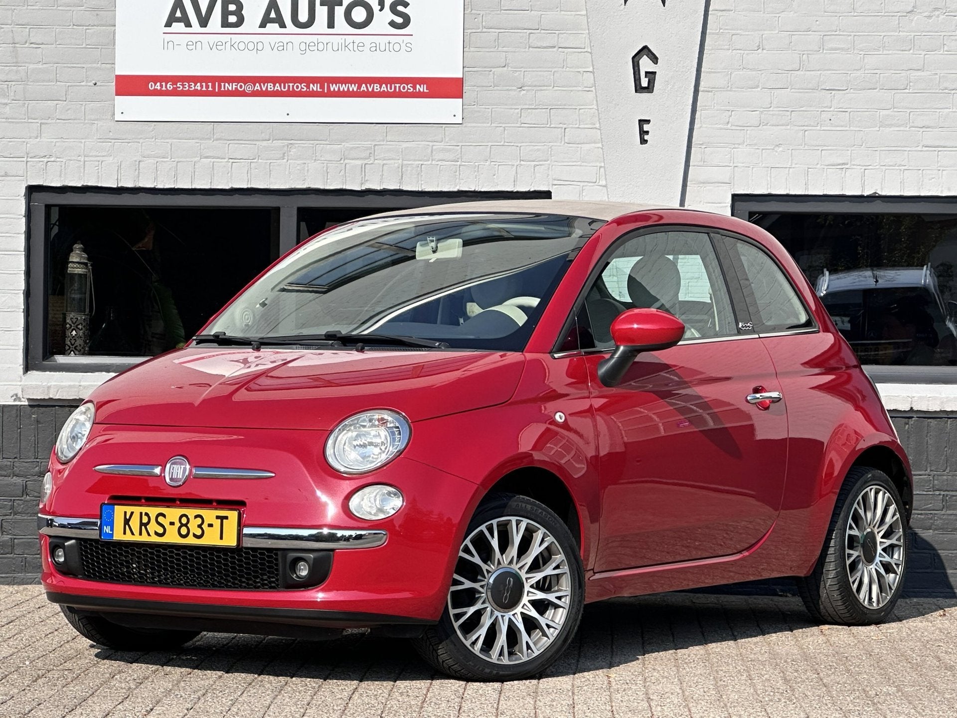 Fiat 500 C 1.2 Lounge Cabrio Airco PDC Half Leder, Auto's, Stof, 4 cilinders, Cabriolet, Bedrijf