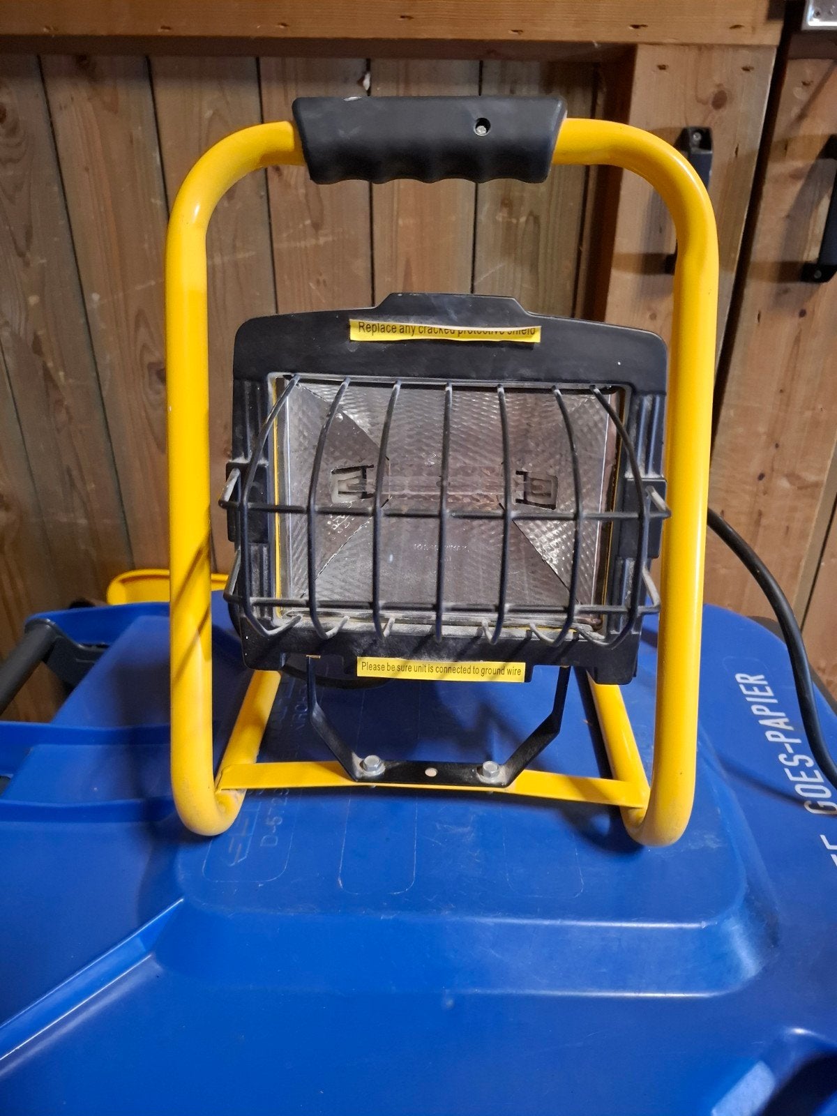 Top Craft halogeenstraler 400W met dubbele stekkerdoos, Doe-het-zelf en Verbouw, Gebruikt, Met statief, Ophalen of Verzenden, Lamp met armatuur