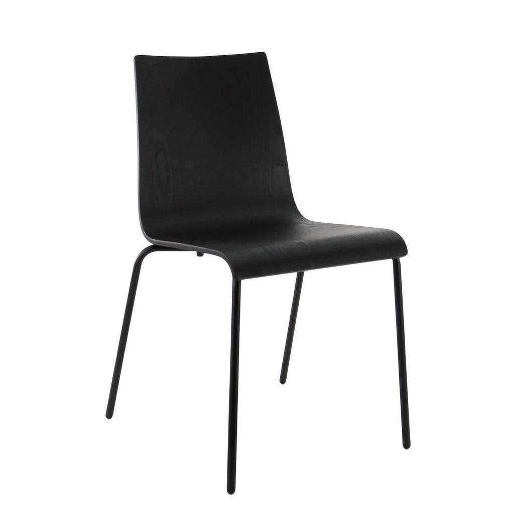 MN Kantinestoel Zwart Eiken Zwart, Huis en Inrichting, Stoelen, Zwart, Nieuw, Ophalen of Verzenden, Vijf, Zes of meer stoelen