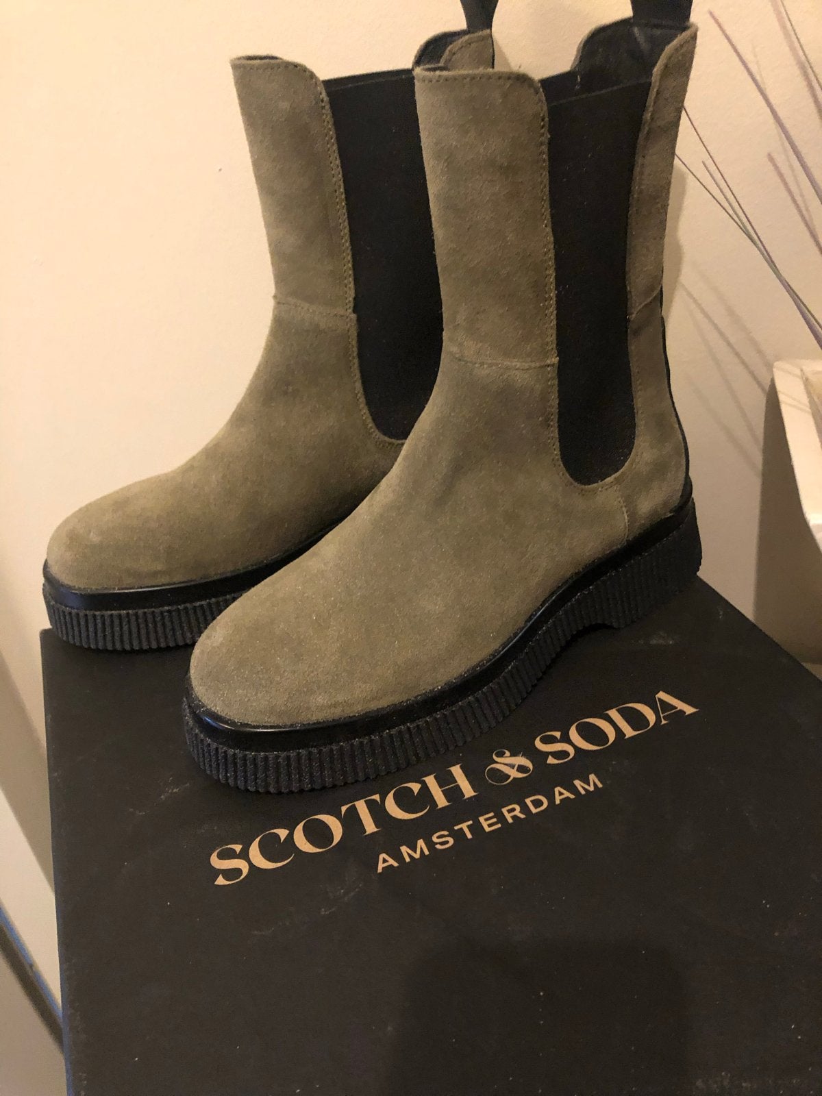 Nieuwe suede Scotch & Soda laarzen - Maat 37, Verzenden, Nieuw, Groen, Lage of Enkellaarzen