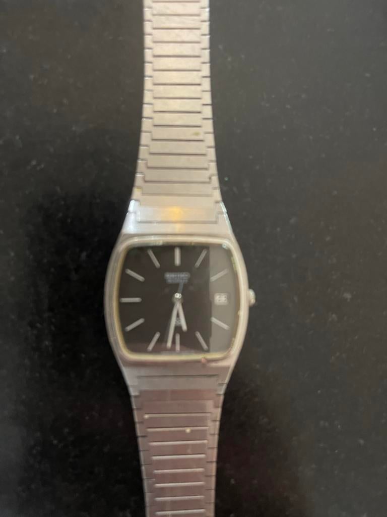 Vintage Seiko Quartz Horloge - Stalen Band - Zwart Uurwerk, Seiko, Staal, Polshorloge, Ophalen of Verzenden