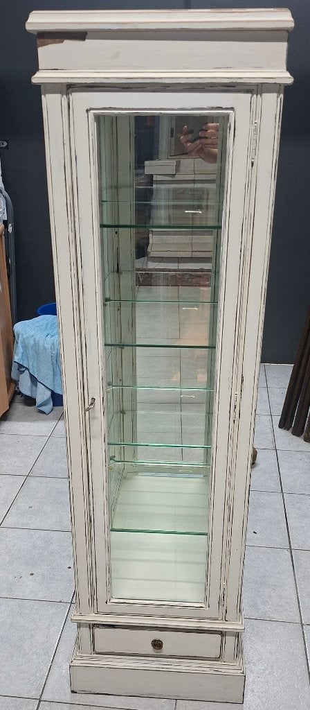 Vitrinekast kast met glazen leggers, Ophalen, Minder dan 50 cm, Gebruikt, Met deur(en)