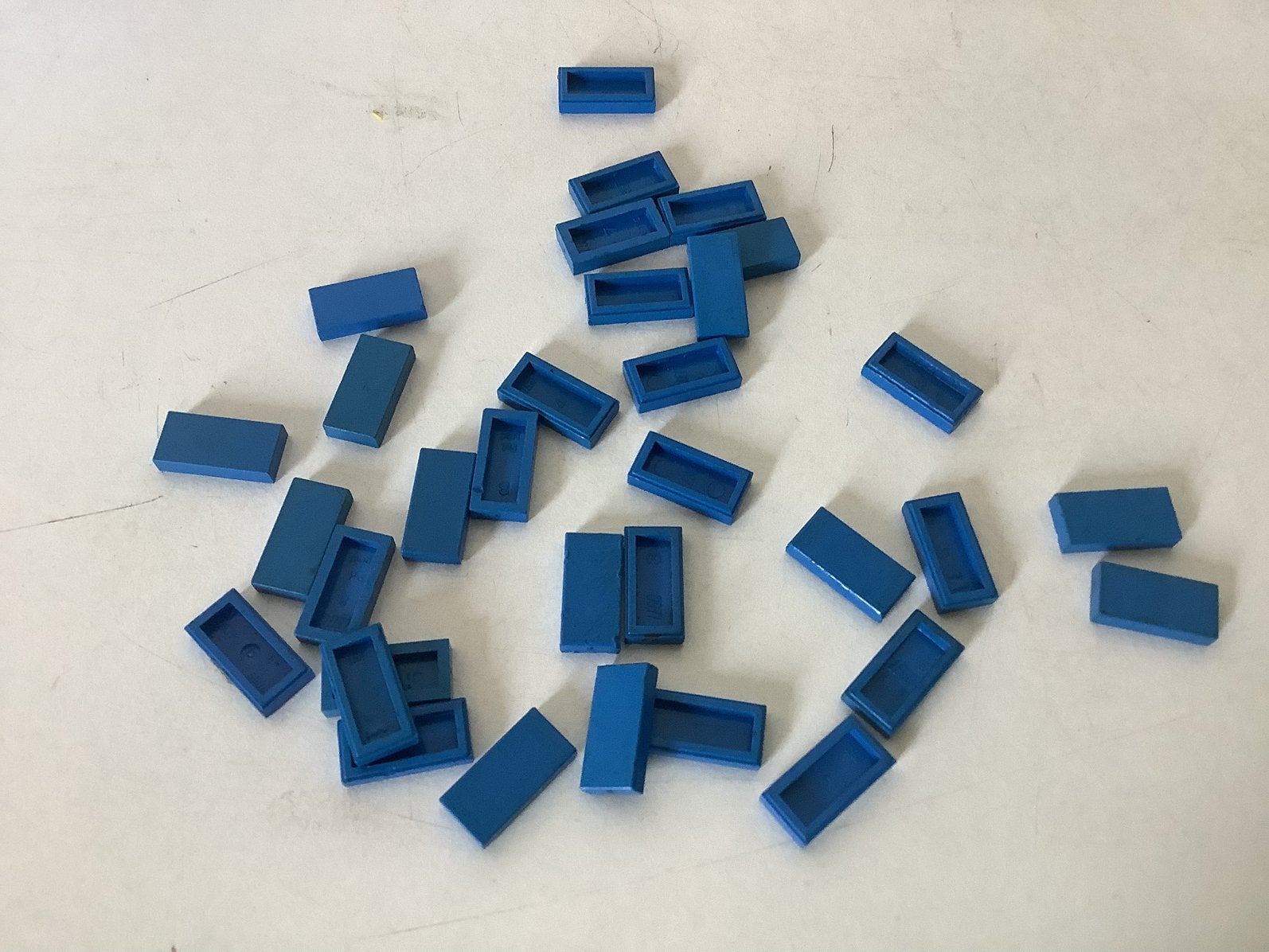 Lego tegel 1x2 blauw, Ophalen of Verzenden, Gebruikt, Losse stenen, Lego