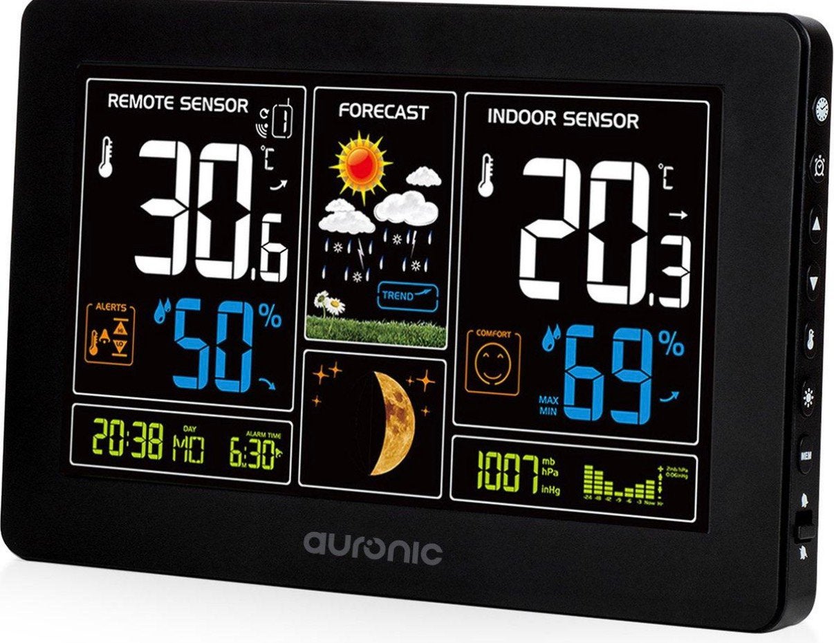 Auronic draadloos weerstation met buitensensor - Nieuw, LifeGoods Group B.V., P.J. Oudweg 4, 1314 CH Almere, Nederland, Ophalen of Verzenden