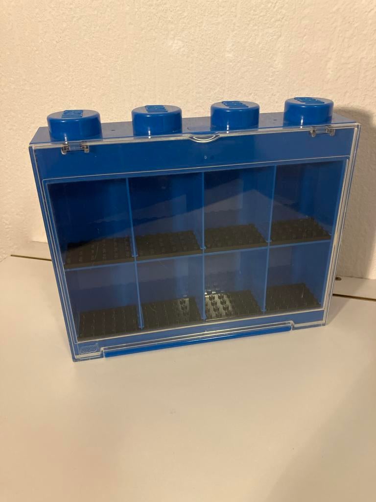 Lego minifiguren vitrinekast - Blauw, Gebruikt, Overige thema's, Lego, Accessoire