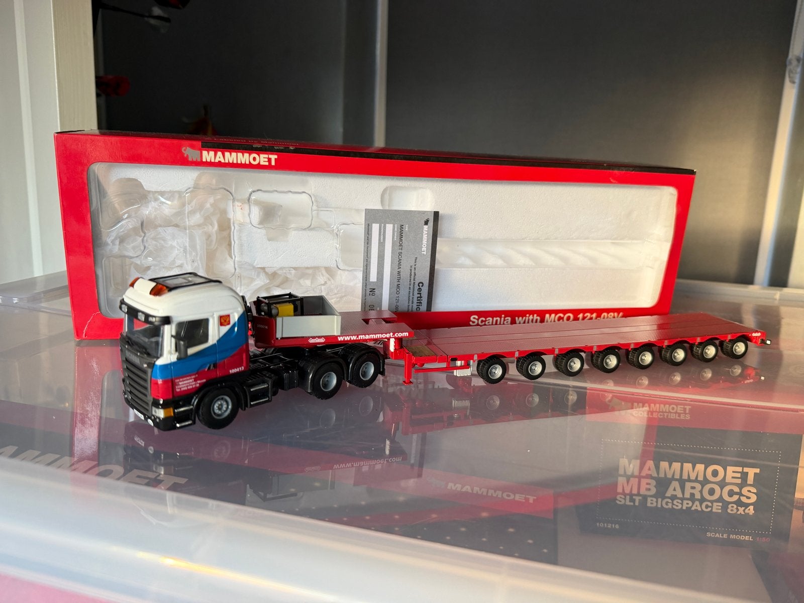 Liontoys/Tematoys Mammoet Scania 144 MCO 121-08V, Ophalen of Verzenden, Zo goed als nieuw, Bus of Vrachtwagen