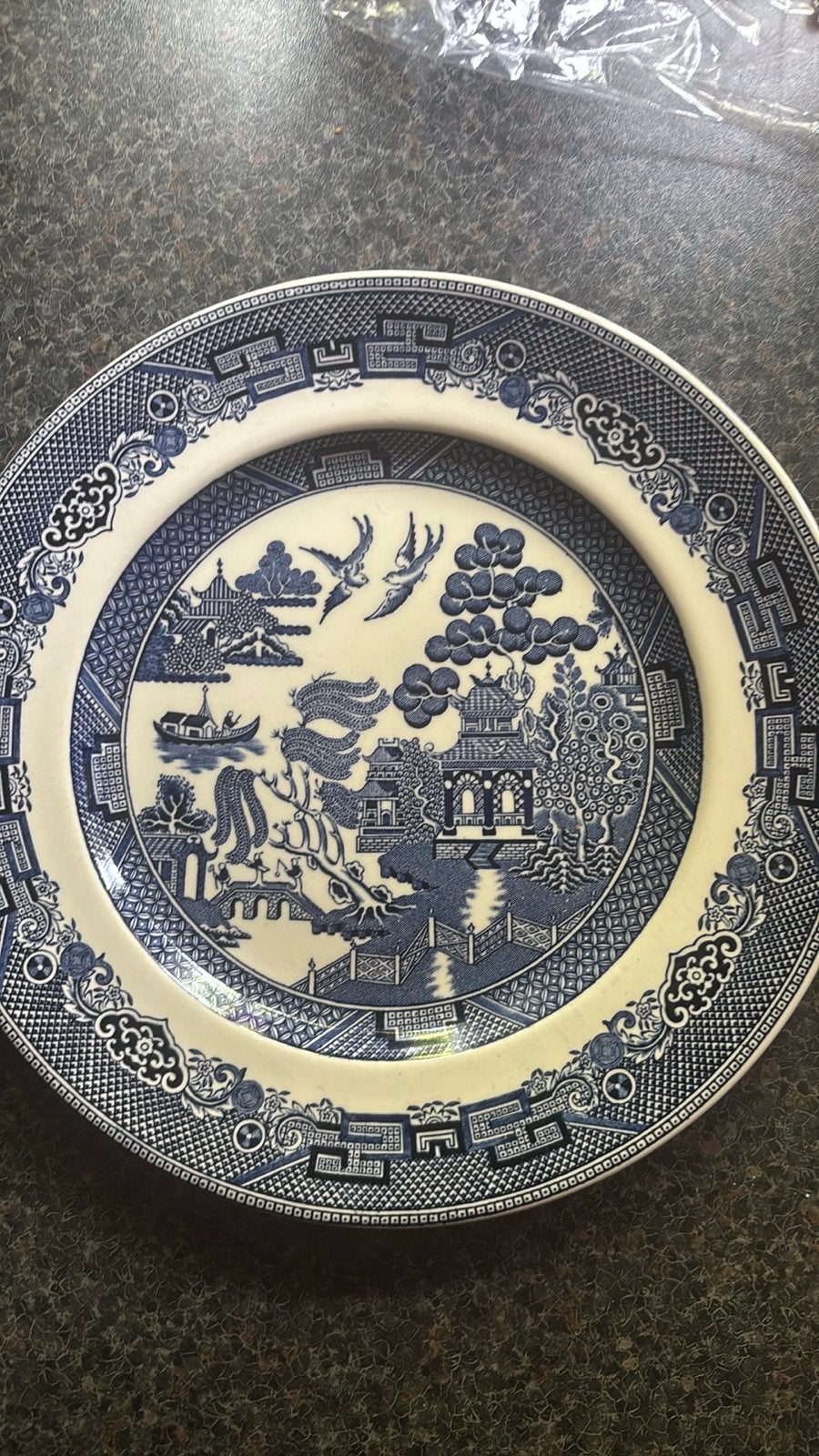 Johnson Bros Willow bord - Blauw/Wit - Vintage, Ophalen