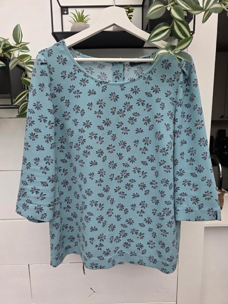 Terre Bleue top met driekwartmouwen maat 44, Terre bleue, Ophalen of Verzenden, Zo goed als nieuw, Maat 46/48 (XL) of groter