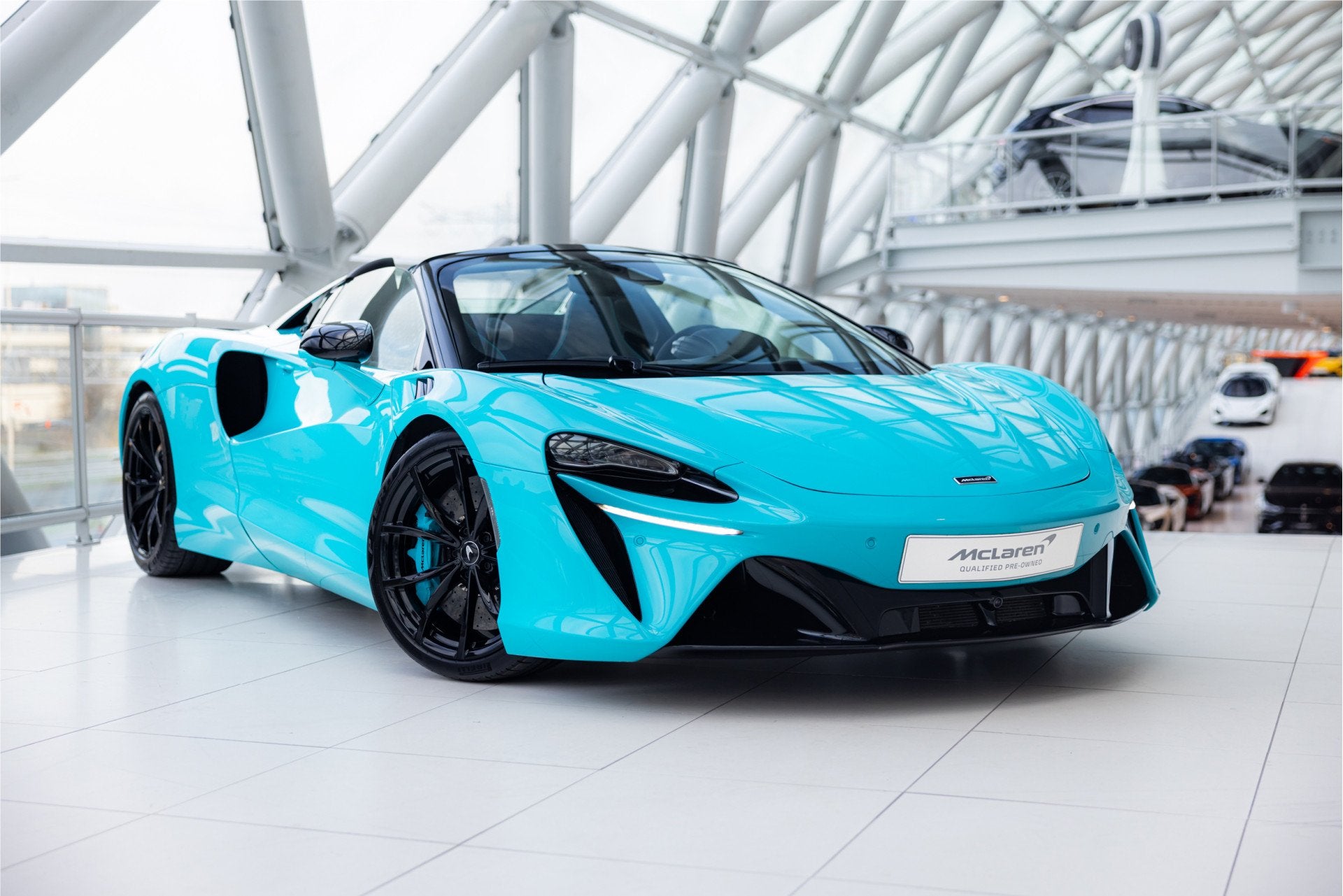 McLaren Artura Spider 3.0 V6 Plug-in | MSO | Black Pack |, Auto's, McLaren, Achterwielaandrijving, Gebruikt, 2993 cc, Blauw
