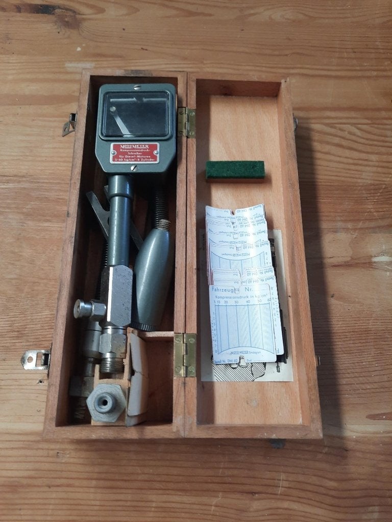 Vintage MotoMeter Compressietester Diesel (5-60 bar), Ophalen of Verzenden, Zo goed als nieuw