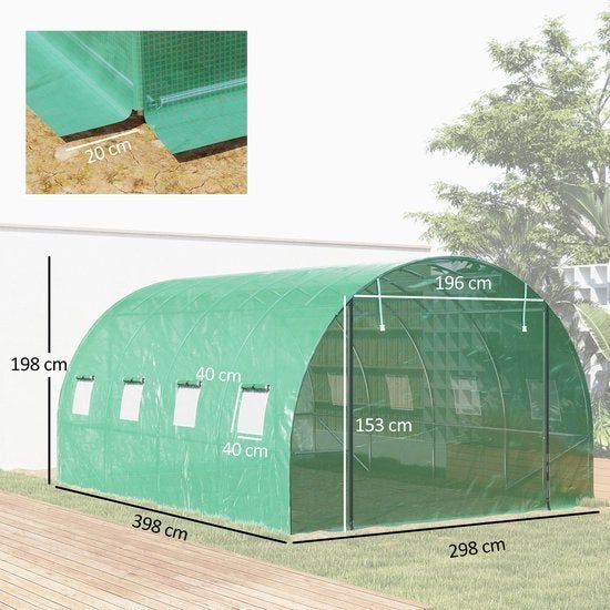 Polytunnel Kas – Tuinkas – Serre – Kweekkas – Kas Tent Groen, Corvance B.V., Verzenden, Nieuw, Corvancebol@gmail.com