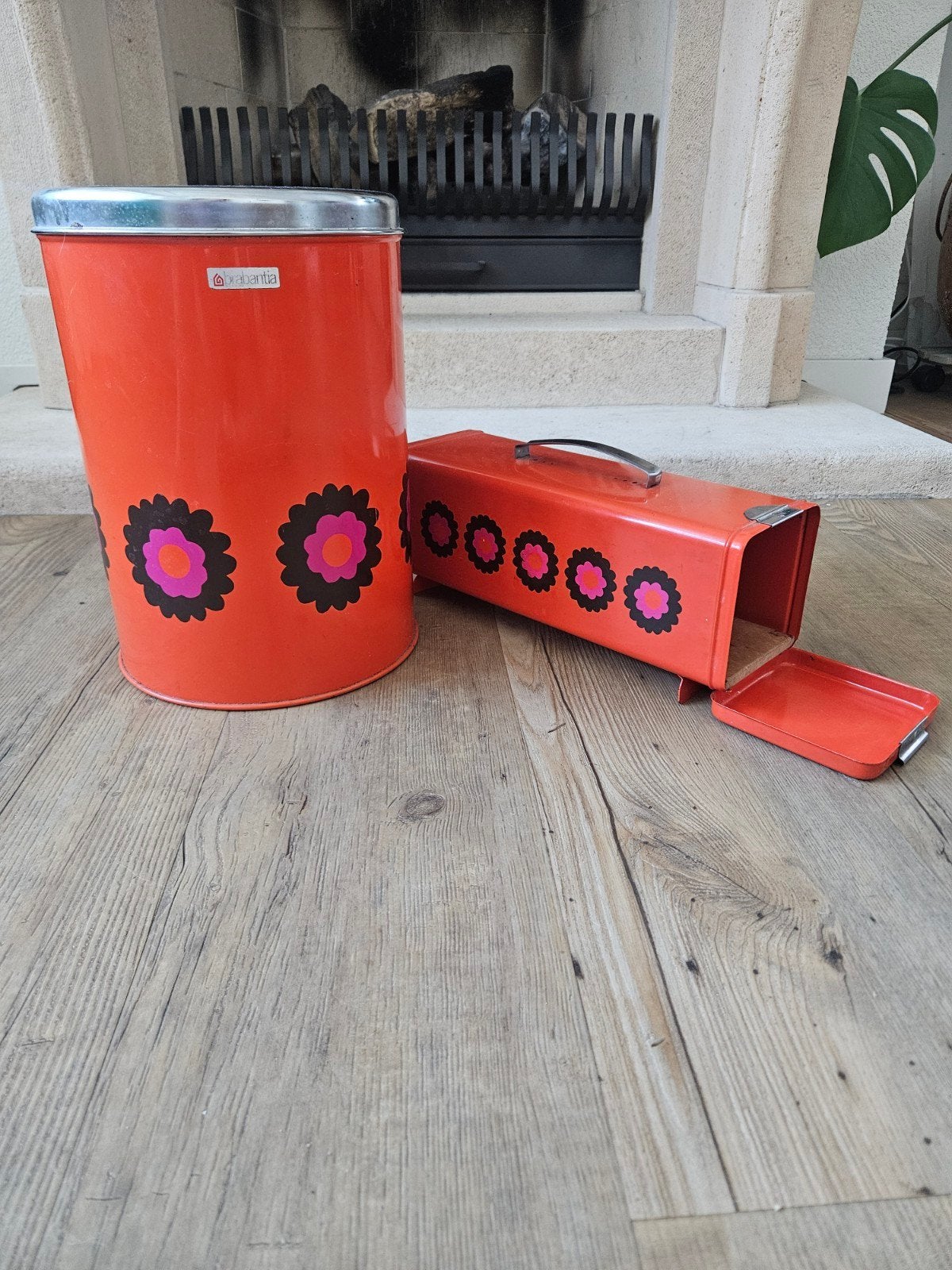 Brabantia retro set prullenbak (pedaalemmeren ontbijtk, Ophalen of Verzenden
