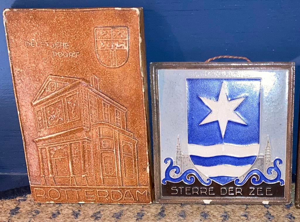 2 Cloisonné tegel Westraven Rotterdam Maastricht Prijs Stuk!, Antiek en Kunst, Antiek | Wandborden en Tegels, Verzenden