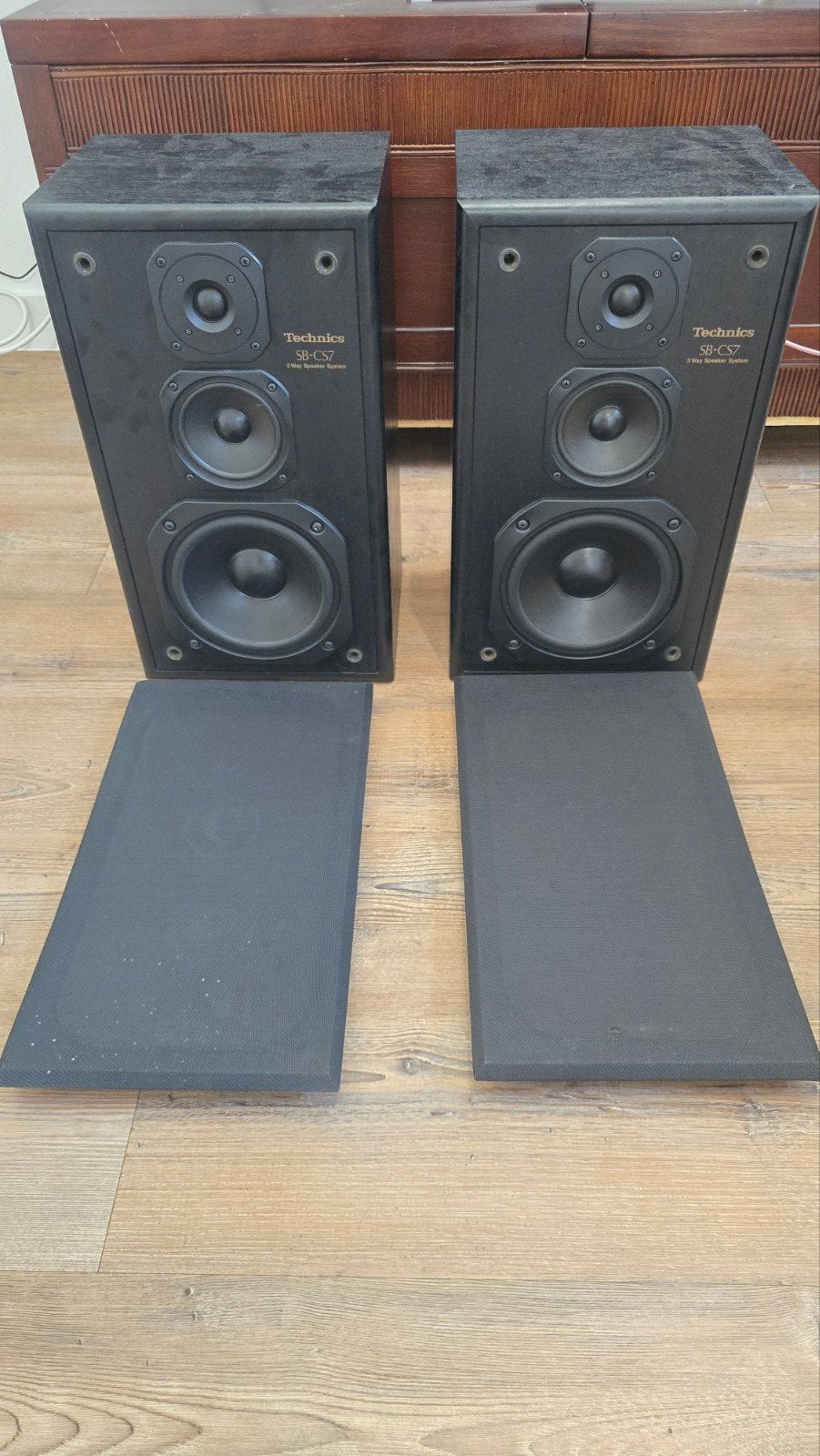 Technics SB-CS7, Gebruikt, 60 tot 120 watt, Front, Rear of Stereo speakers, Ophalen