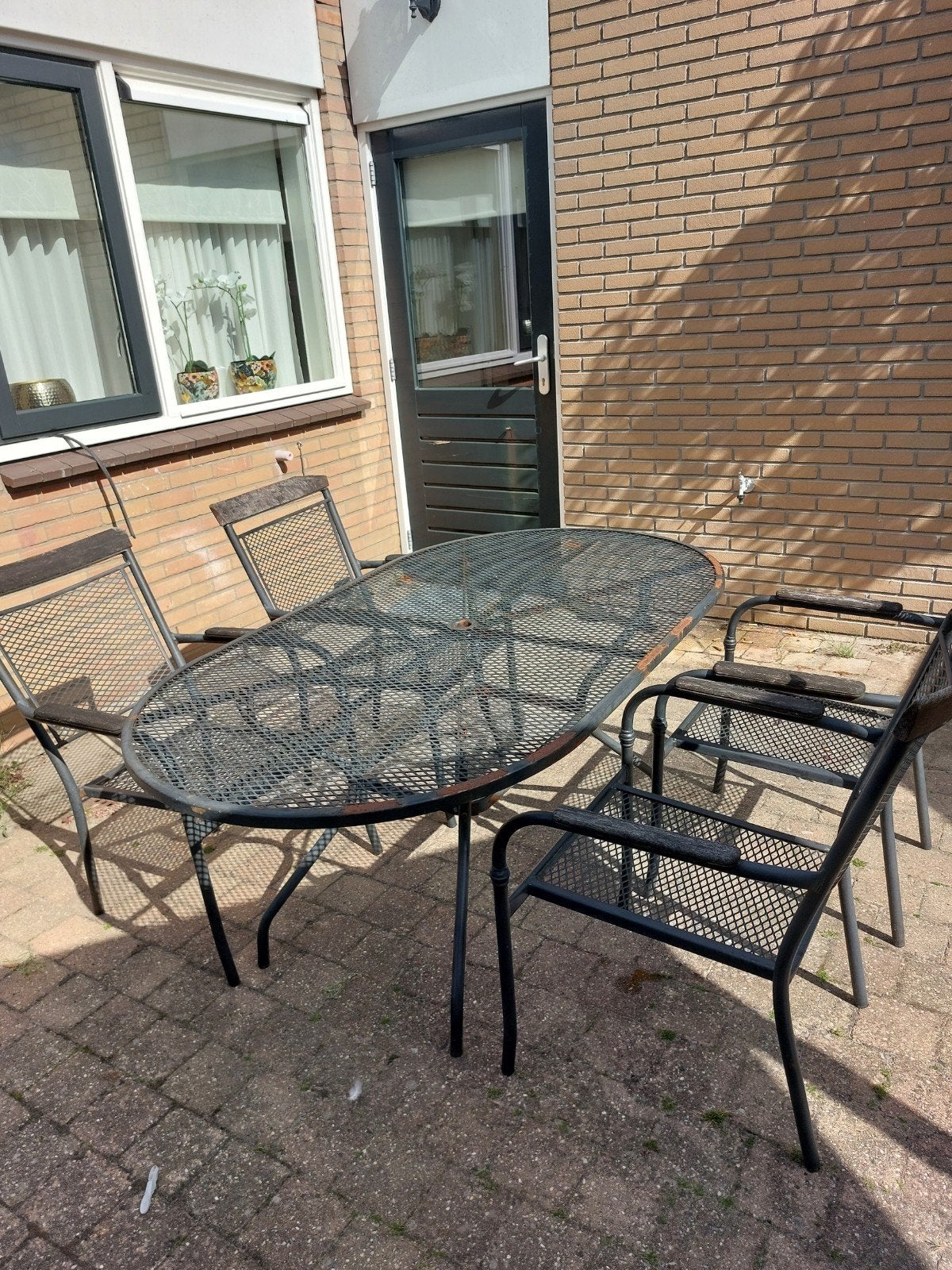 tuinset van ijzer, Tuin en Terras, Ophalen of Verzenden, Gebruikt