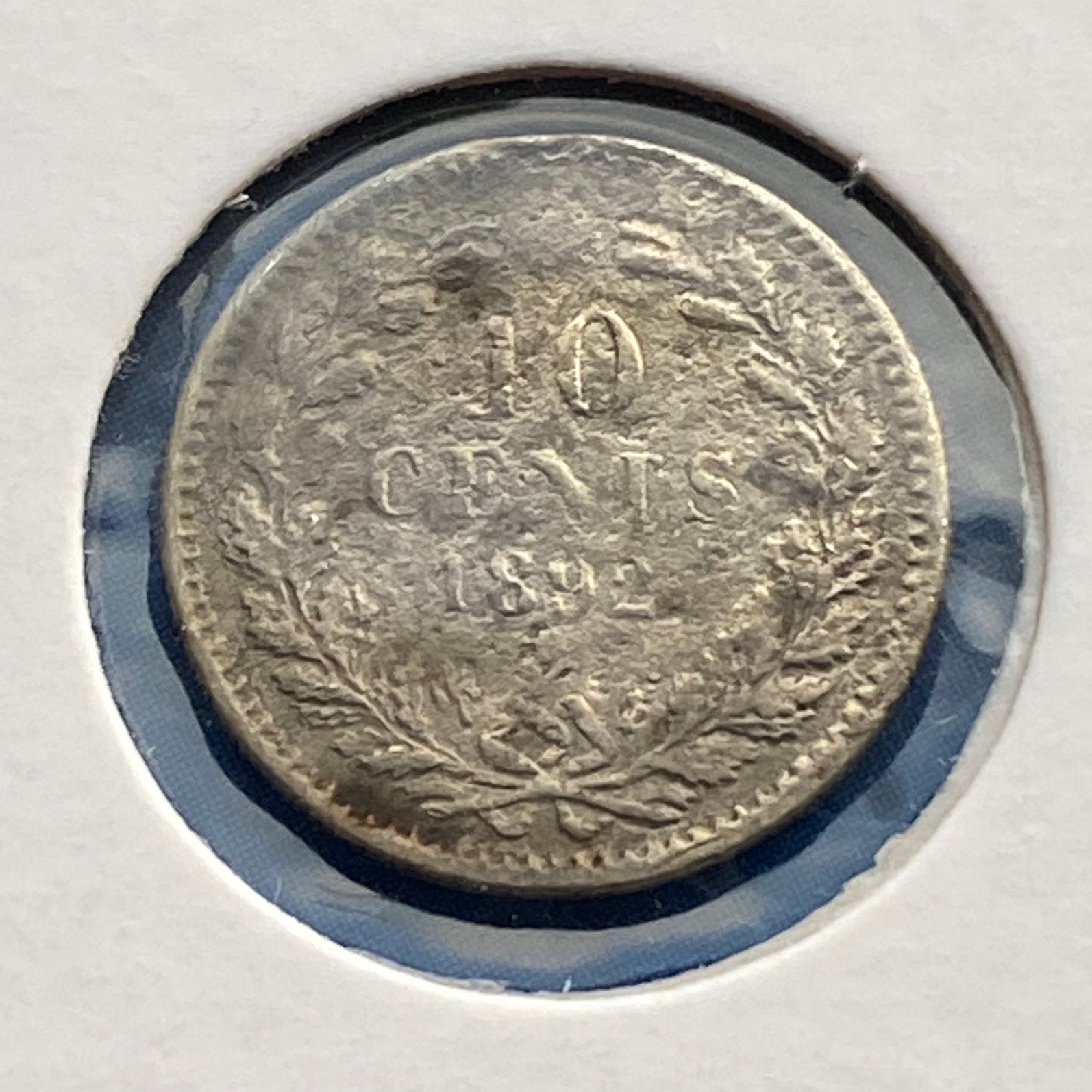10 Cent / Dubbeltje Zilver uit 1892 van Wilhelmina, Postzegels en Munten, Verzenden, Zilver, 10 cent, Koningin Wilhelmina