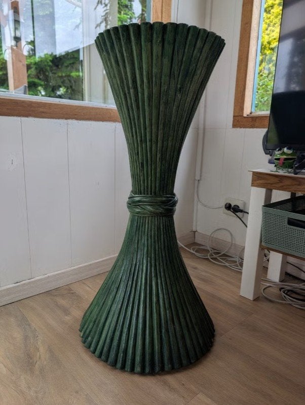 Rotan Bamboe Diabolo tafeltje / zuil McGuire, Ophalen, Minder dan 55 cm, Rond, Zo goed als nieuw