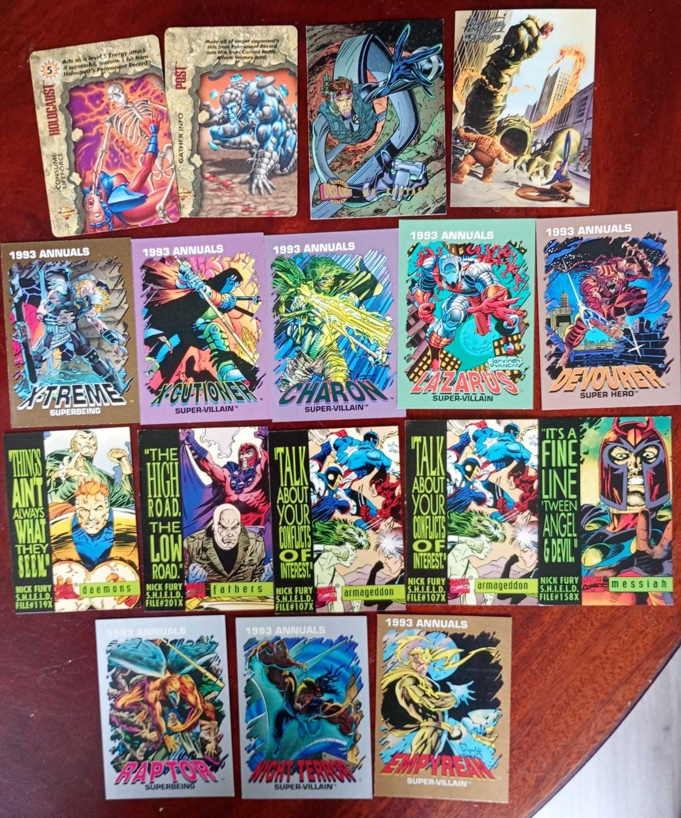 Vintage Marvel Comics kaarten - 1993 Annuals, Ophalen of Verzenden, Gebruikt, Meerdere kaarten