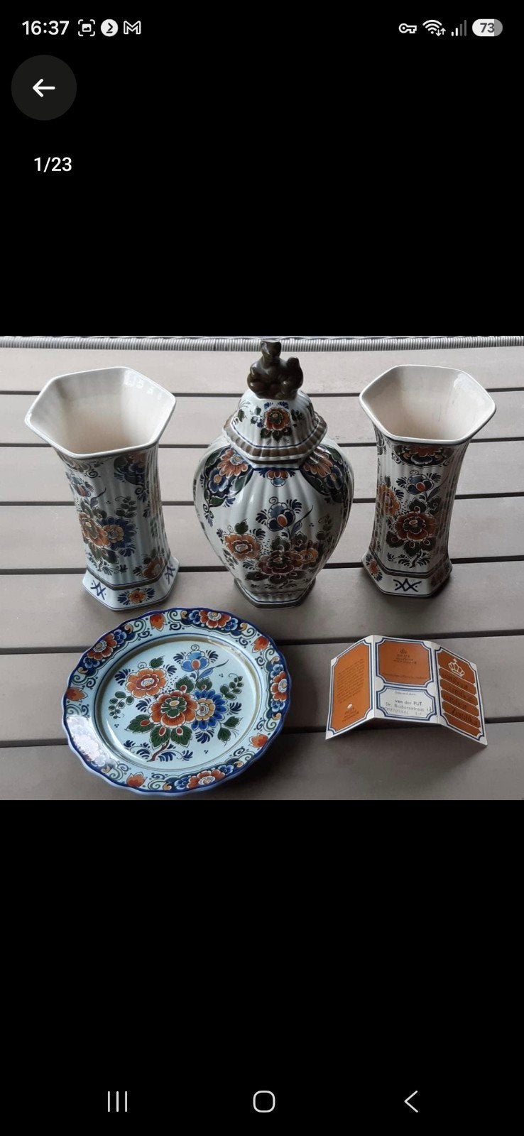 Delfts Blauw Aardewerk Set: Vazen, Dekselpot & Sierbord, Antiek en Kunst, Antiek | Keramiek en Aardewerk, Ophalen of Verzenden