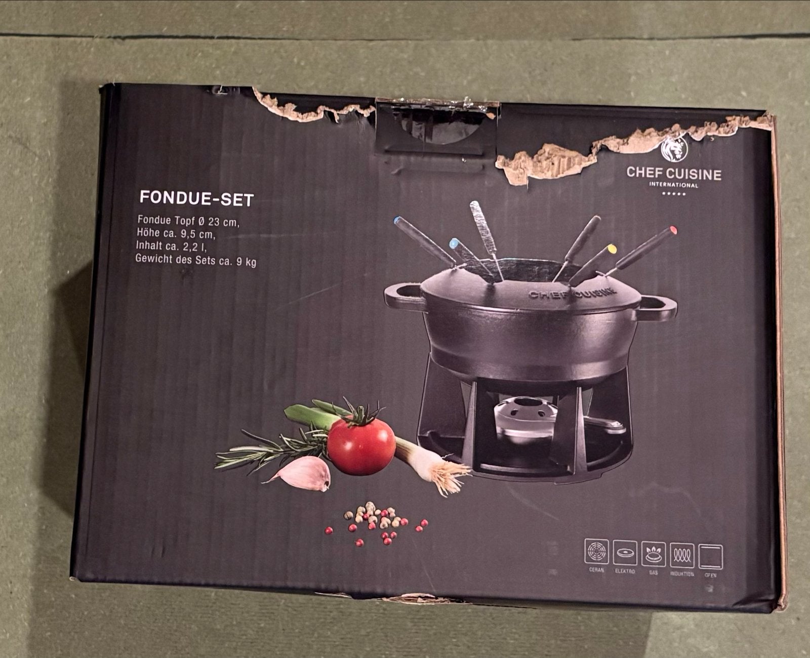 Nieuwe Chef Cuisine Fondue Set - Doos licht beschadigd, Ophalen of Verzenden, Nieuw, Brander, Fondueset