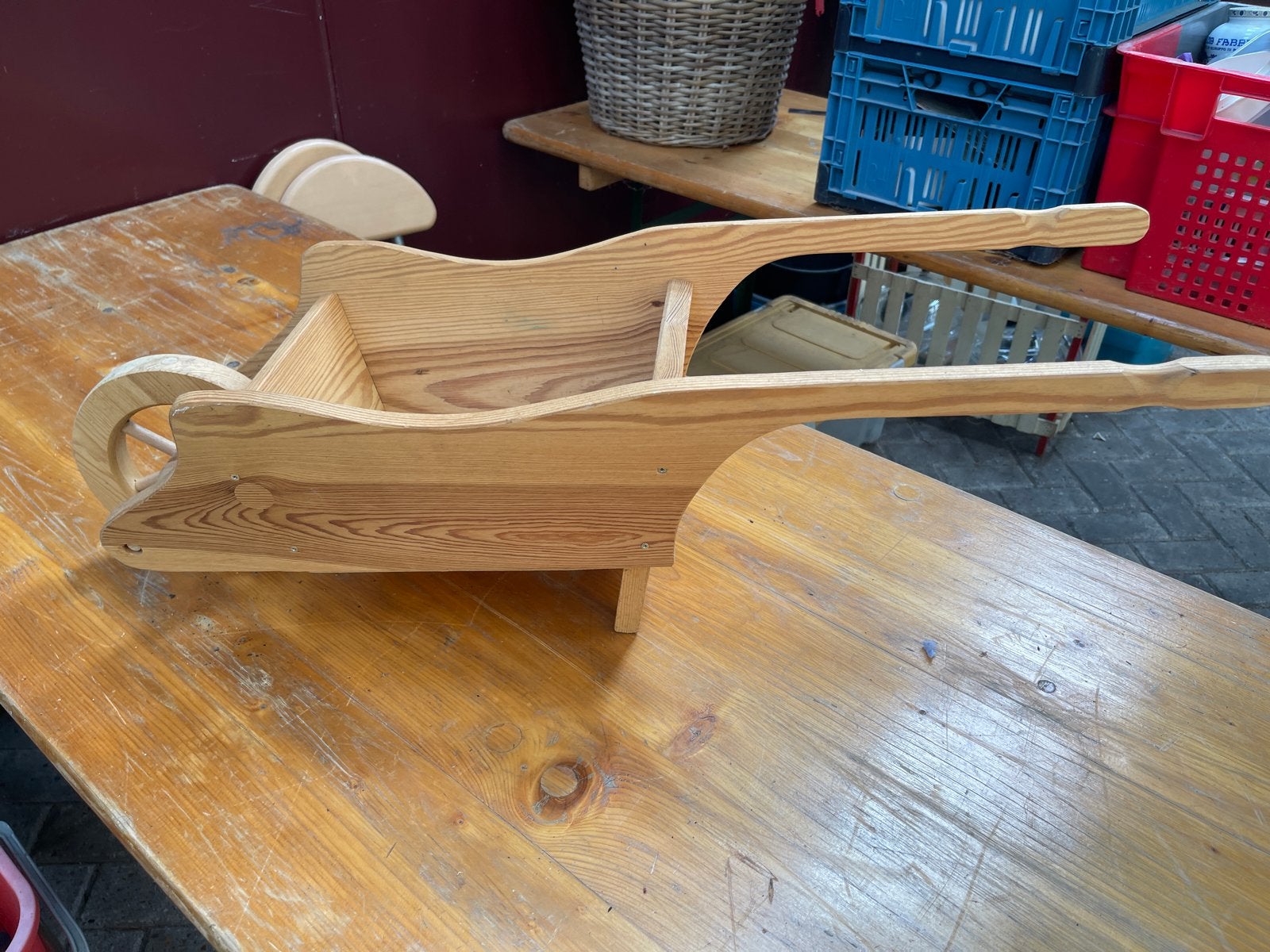 Houten kruiwagen speelgoed, Ophalen, Gebruikt, Duw- of Trekspeelgoed