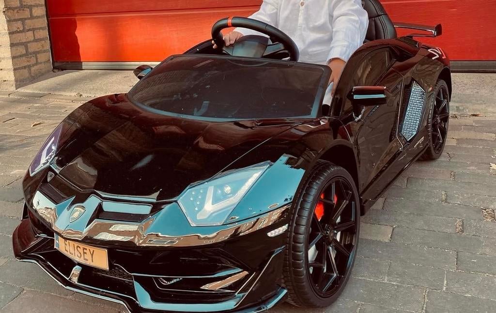Lamborghini kinderauto - Zwart (zonder afstandsbediening), Ophalen of Verzenden, Gebruikt, Loopvoertuig