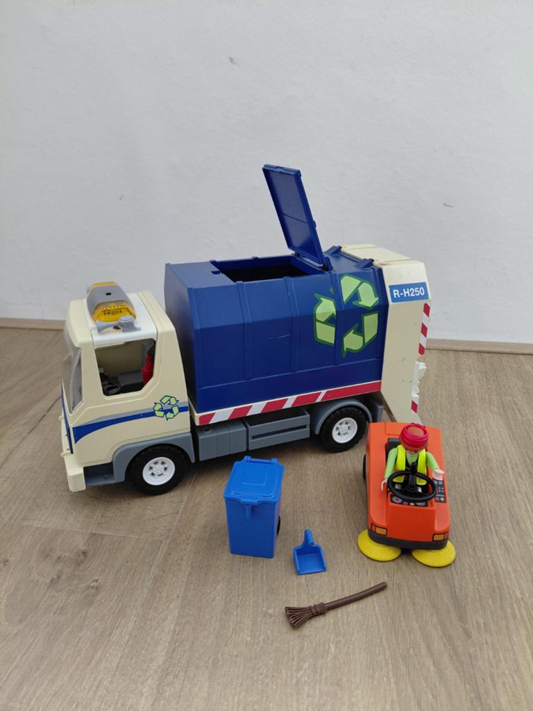 Playmobil Vuilniswagen met veegmachine, Kinderen en Baby's, Speelgoed | Playmobil, Ophalen of Verzenden, Gebruikt