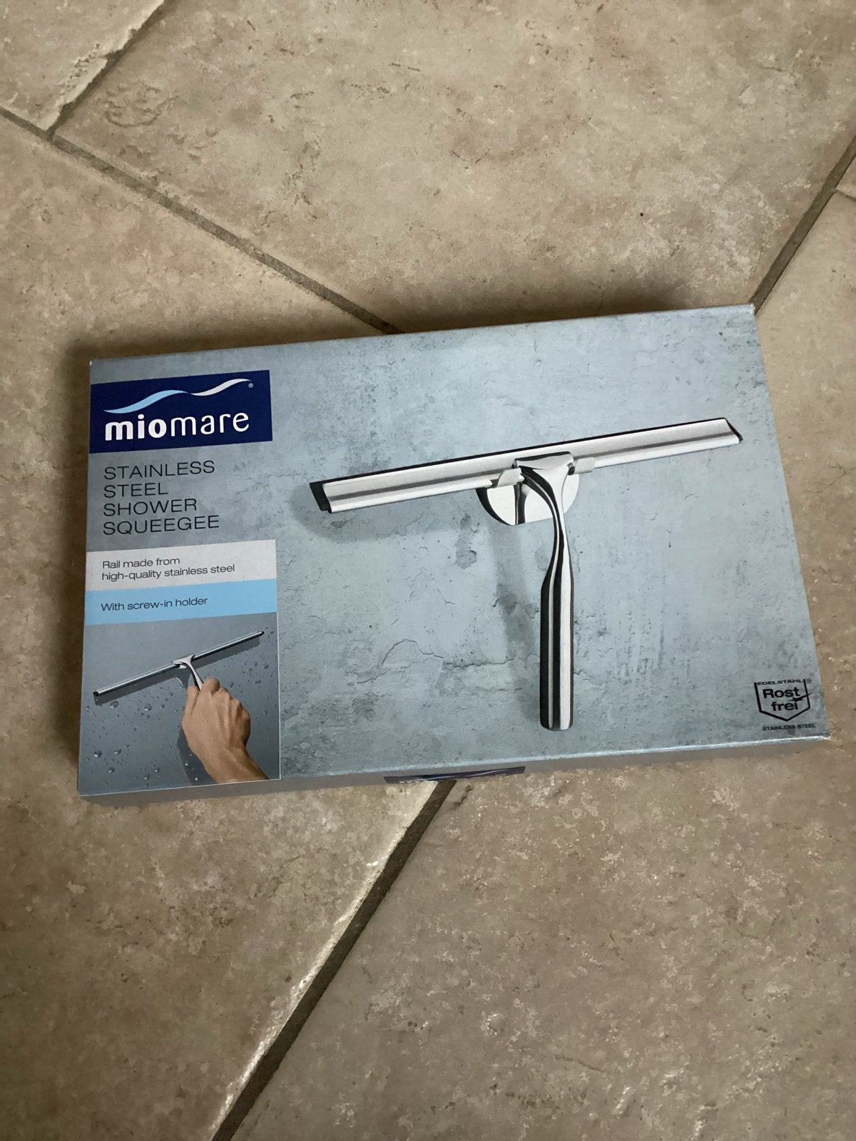 Miomare RVS Douchewisser met Schroefhouder, Ophalen of Verzenden, Nieuw, Zilver, Douche-accessoire