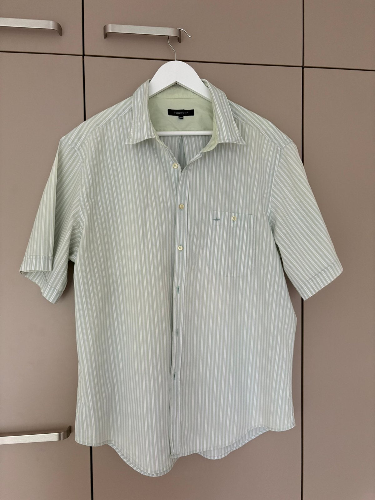 Heren overhemd mast XL, Ophalen of Verzenden, Zo goed als nieuw, Groen, Halswijdte 43/44 (XL)