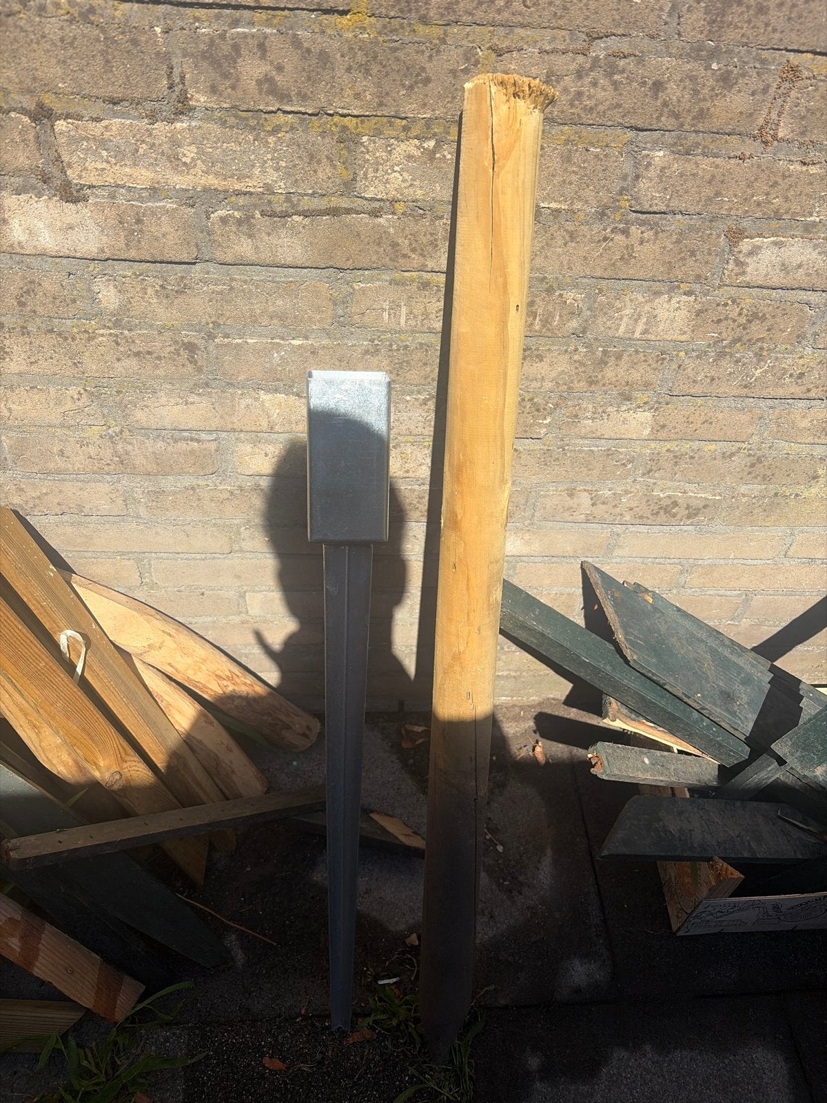 Houten paal, gebruikt, Ophalen, Gebruikt, 200 tot 250 cm, 50 mm of meer
