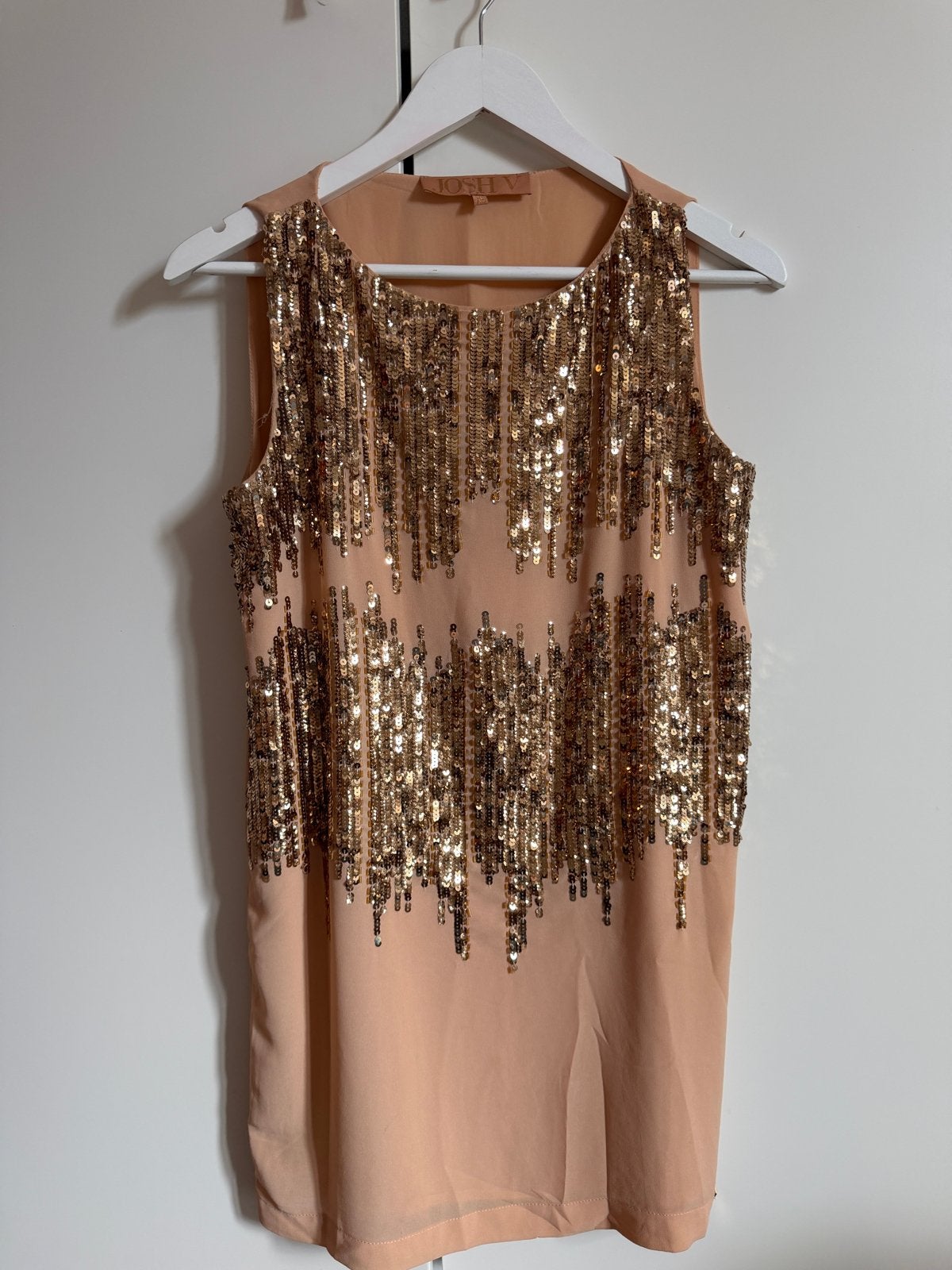 Josh V top met gouden pailletten - Maat XS, Kleding | Dames, Tops, Ophalen of Verzenden, Zo goed als nieuw, Zonder mouw, Maat 34 (XS) of kleiner