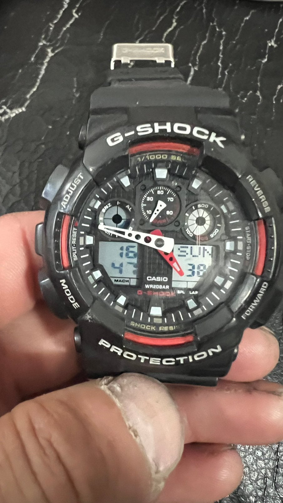 g shock ga100, Ophalen, Casio, Kunststof, Gebruikt