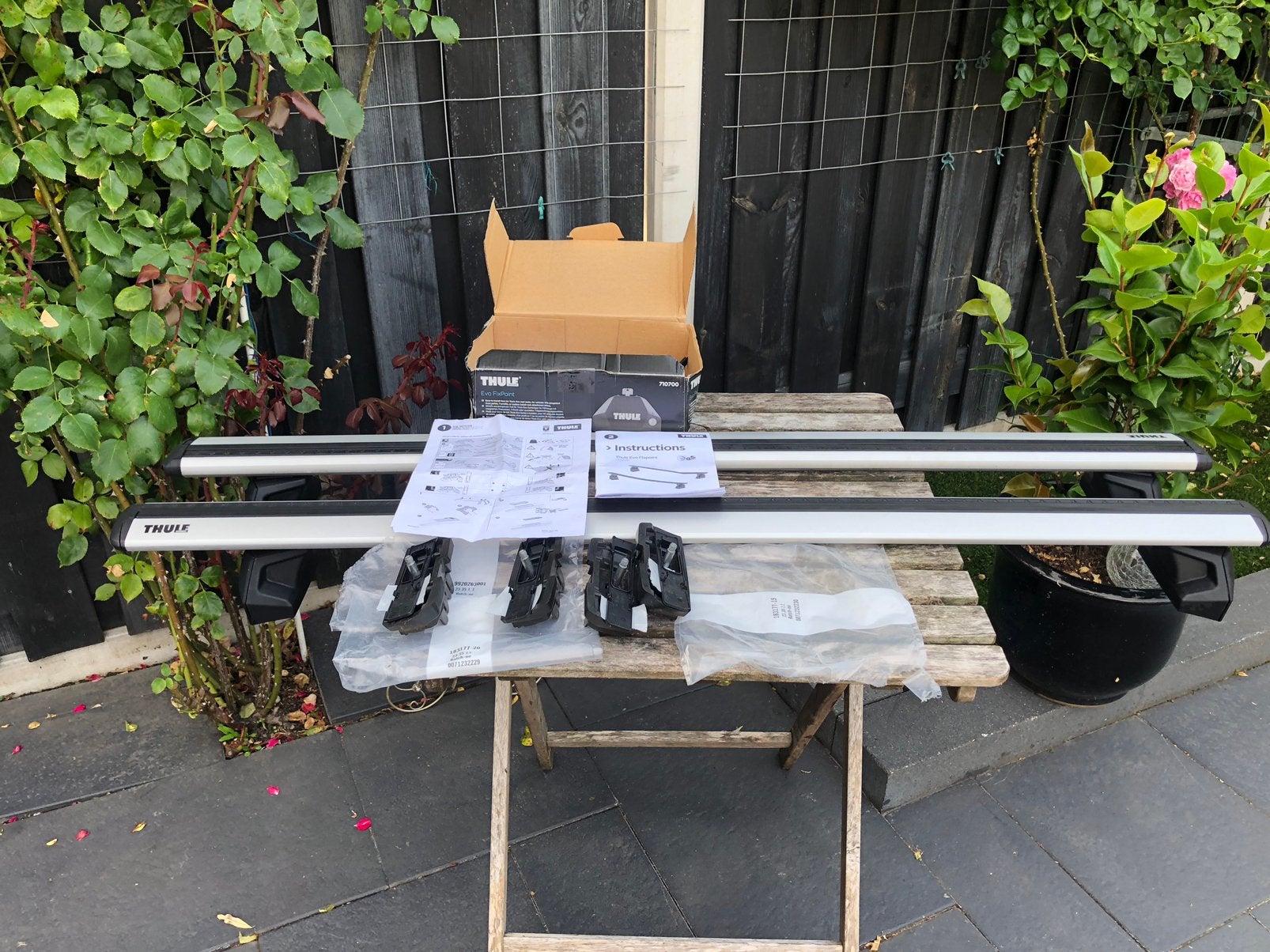 complete Thule Evo FixPoint dakdragerset, Auto diversen, Dakdragers, Ophalen, Zo goed als nieuw