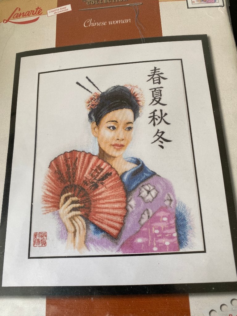 BORDUURPAKKET LANARTE CHINESE WOMAN, Verzenden, Nieuw, Handborduren, Borduurpakket