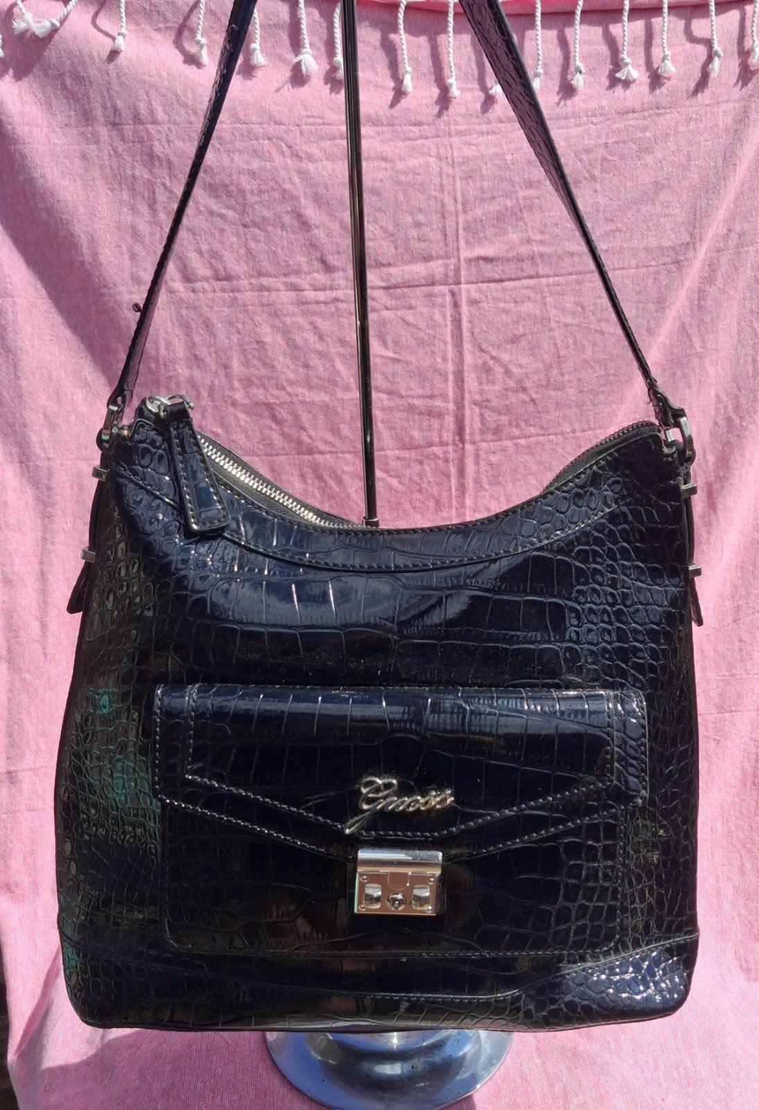Guess, Ophalen of Verzenden, Gebruikt, Zwart, Shopper