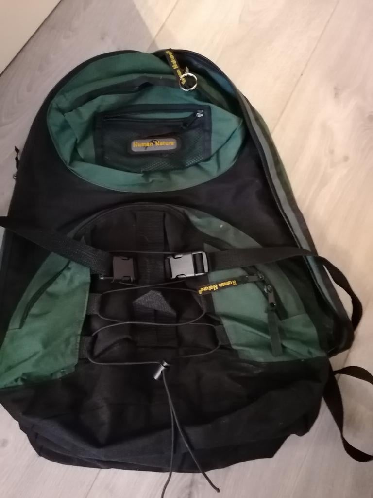 Human Nature Rugzak - Groen/Zwart, Gebruikt, 25 tot 40 cm, Ophalen of Verzenden, Trekking