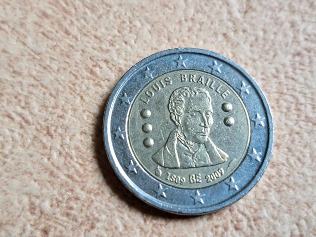 2 euro cc België 200 jaar Louis Braille 2009, Postzegels en Munten, Munten | Europa | Euromunten, Ophalen of Verzenden, België