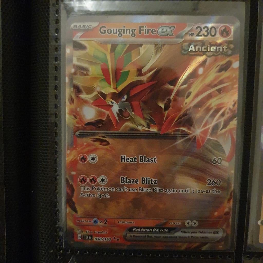 Pokemon Gouging Fire ex 038/162 Temporal Forces, Ophalen of Verzenden, Zo goed als nieuw, Losse kaart, Foil