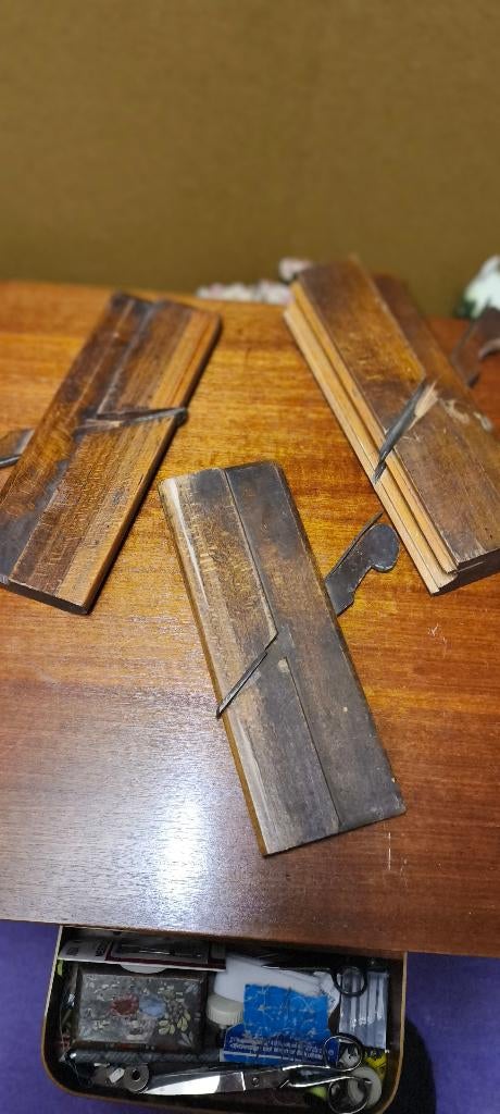 Blok schaven 3profielbeitels, Antiek en Kunst, Antiek | Gereedschap en Instrumenten, Ophalen