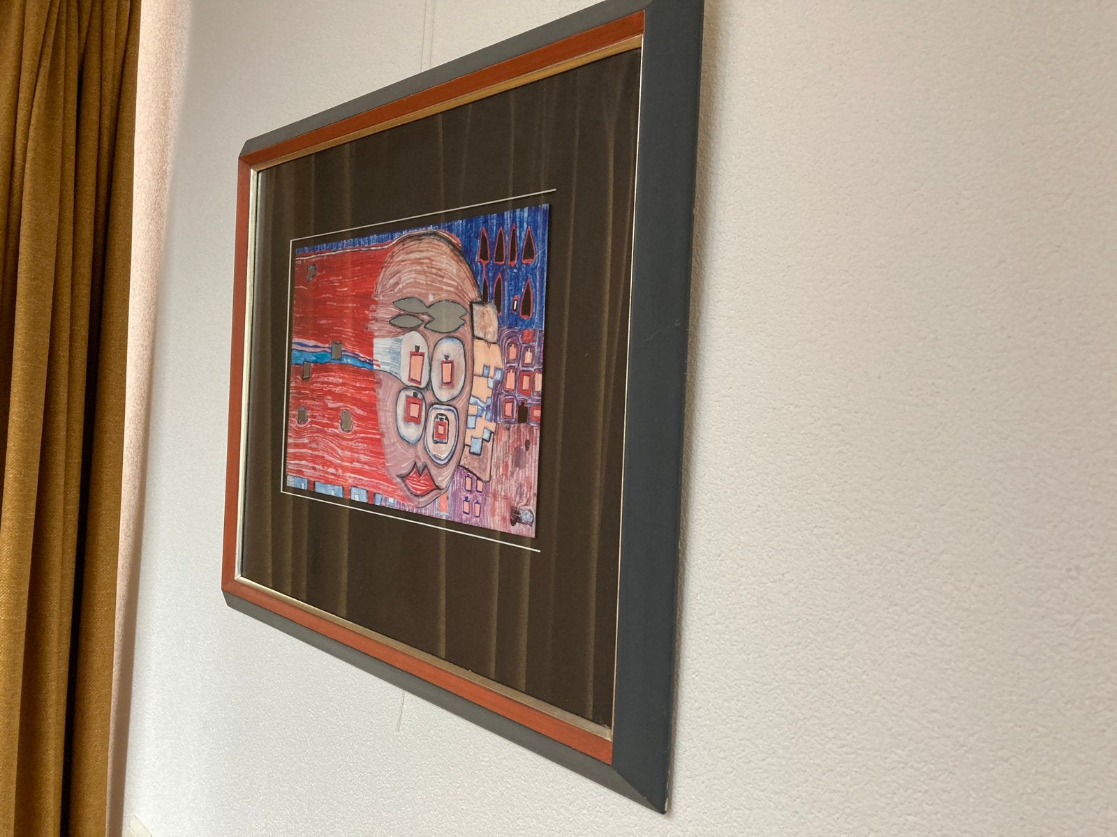 Abstract Kunstwerk in Lijst - Levendige Kleuren, Antiek en Kunst, Kunst | Schilderijen | Abstract, Ophalen