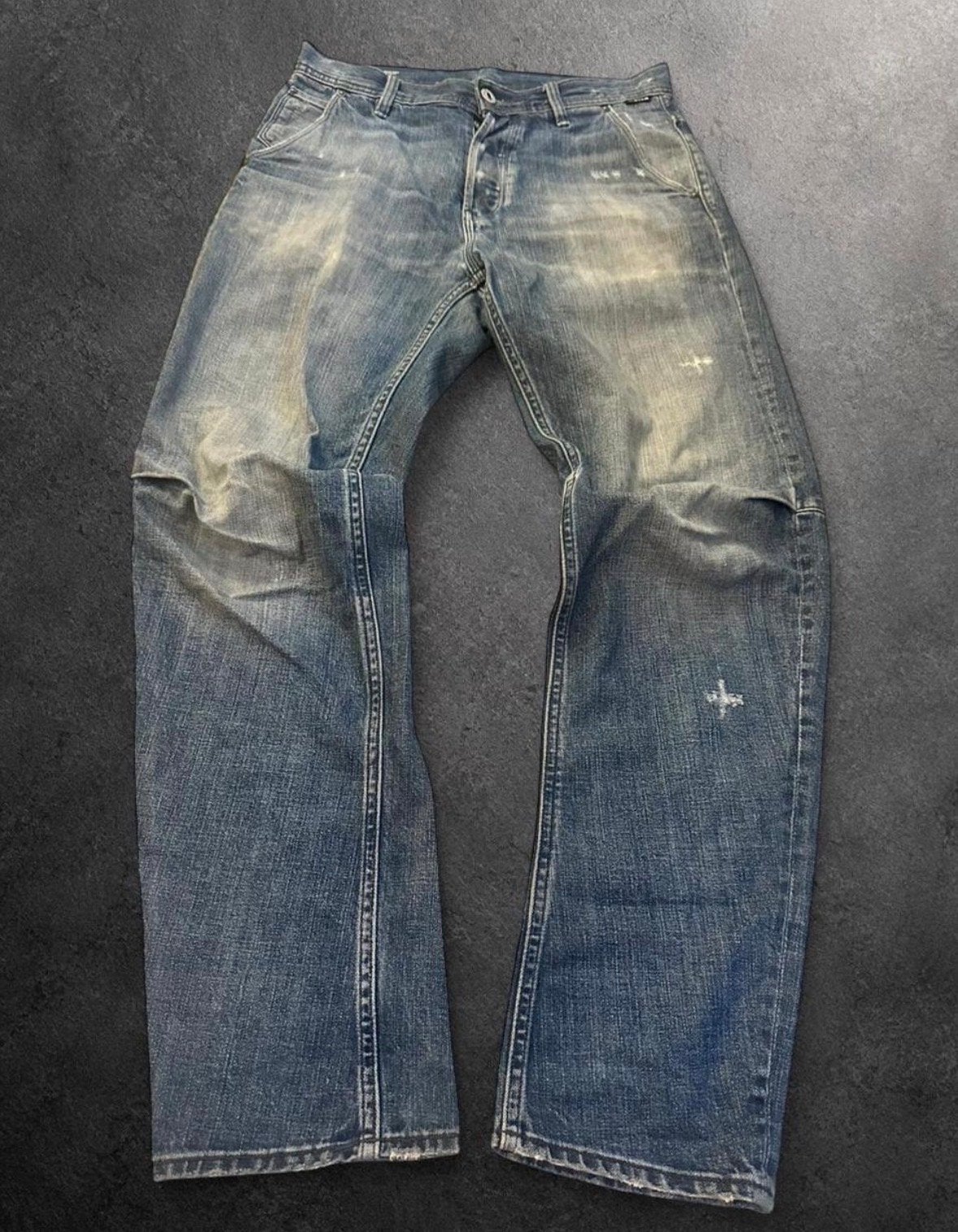 G-Star RAW Grip 3D Relaxed Tapered Jeans 32x32 Distressed, Ophalen of Verzenden, Gedragen, Blauw, W32 (confectie 46) of kleiner