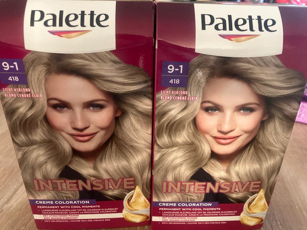 2 x Haarverf palette 9-1 418 licht ablond, Ophalen of Verzenden, Nieuw, Overige typen