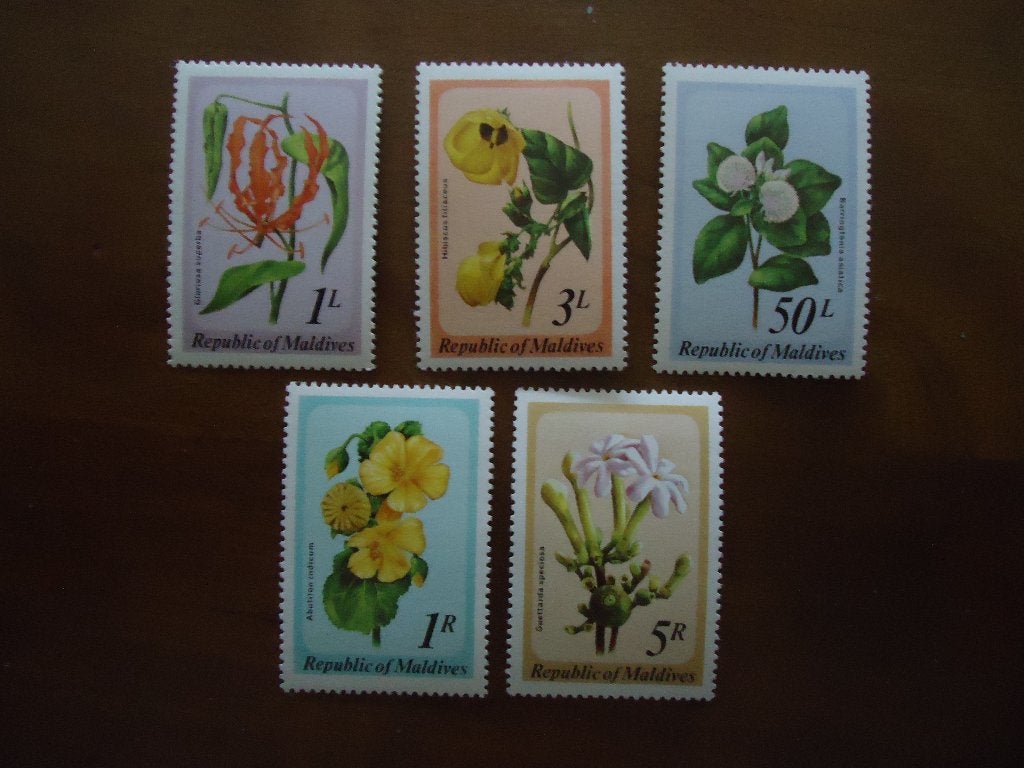 Flora bloeiende planten Malediven 1979, mi. 837-41 postfris, Ophalen of Verzenden, Postfris, Dier of Natuur