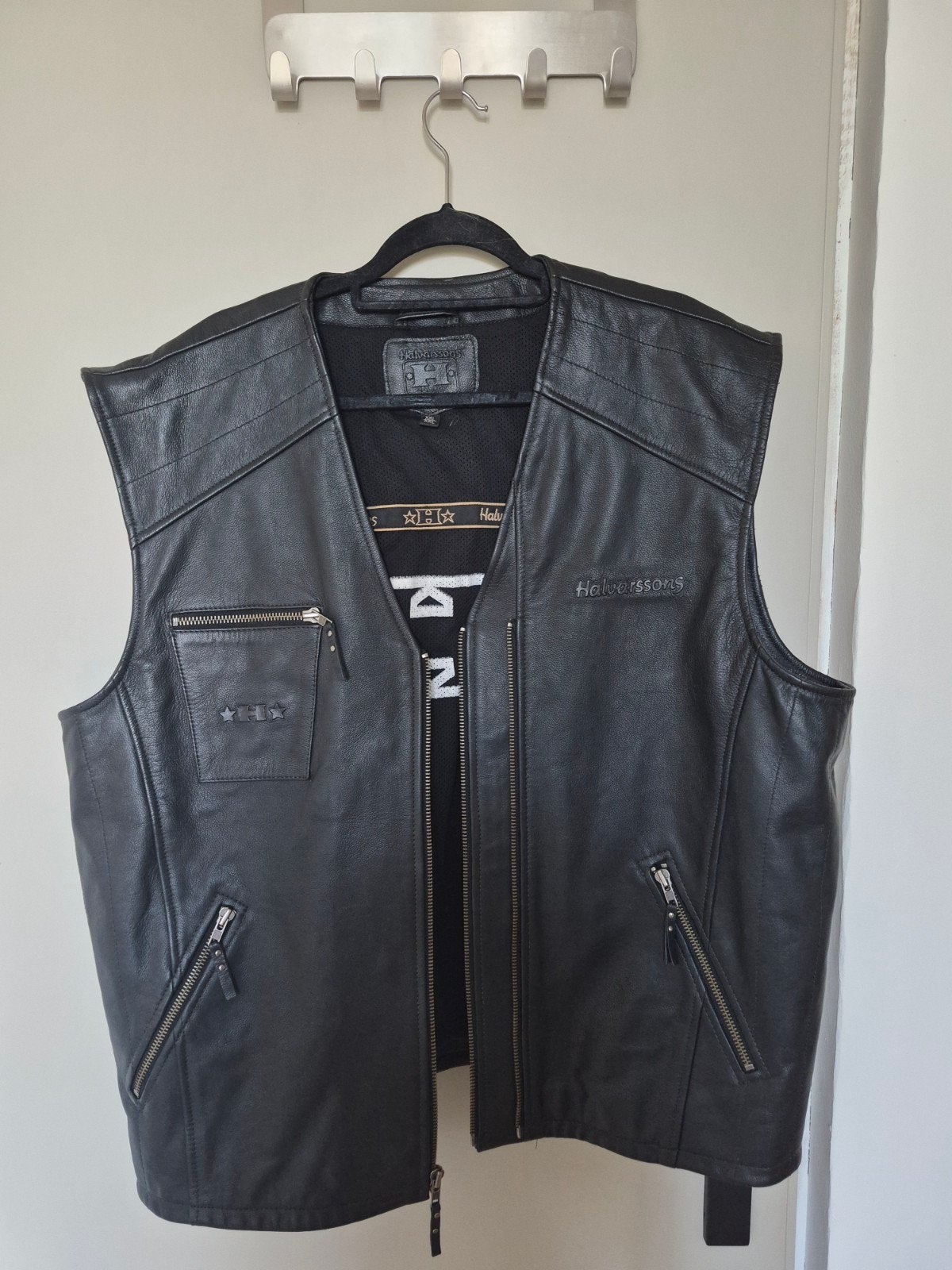 Halvarssons Leren Motorvest XXL, Motoren, Kleding | Motorkleding, Heren, Jas | leer, Halvarssons, Ophalen of Verzenden