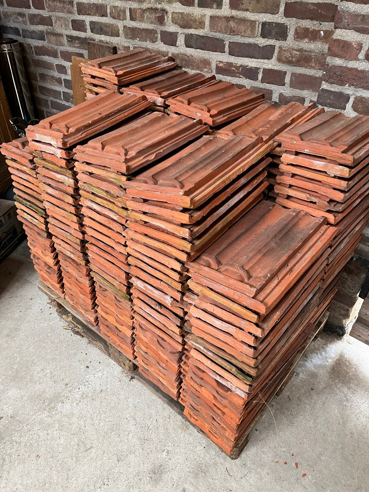 Vlakke Mulden dakpannen, Doe-het-zelf en Verbouw, Dakpannen en Dakbedekking, Ophalen, Gebruikt, Steen of Klei, 15 m² of meer