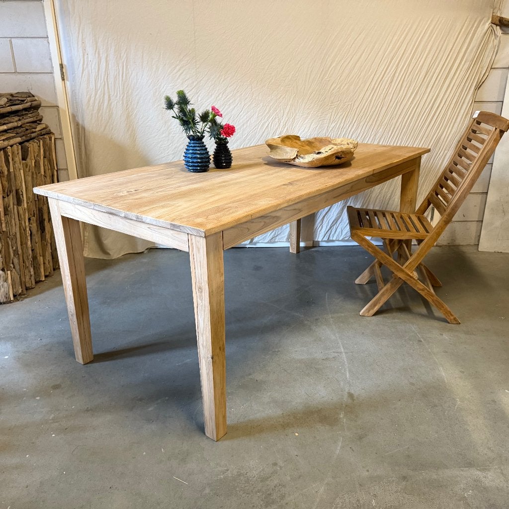 teakhouten eettafel - 180 x 90 cm - Gratis bezorgd, TTM Wonen, Meubels – (Perzische) Tapijten en Woonaccessoires, Taag 63, 2491 CS, Den Haag (Forepark)