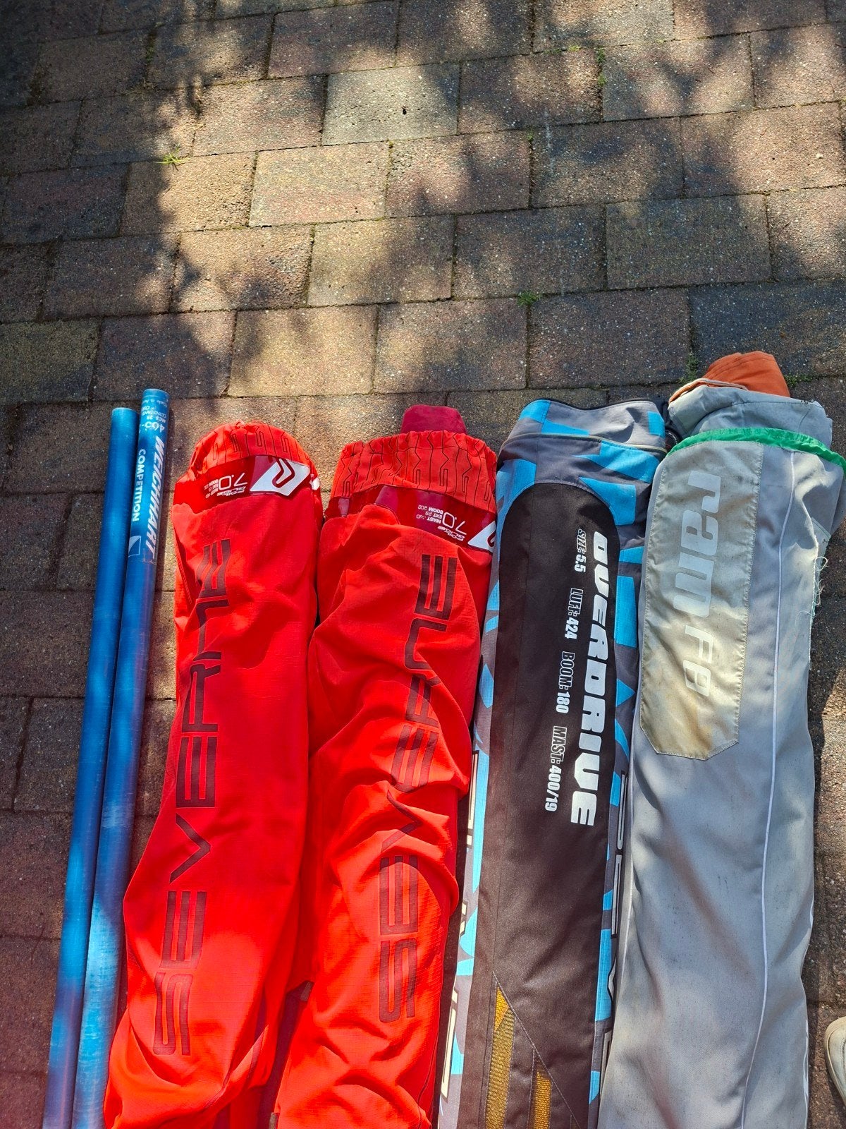 Diverse zeilen, alles in 1x ophalen, Watersport en Boten, Windsurfen, Ophalen, Met mast, Gebruikt, Severne