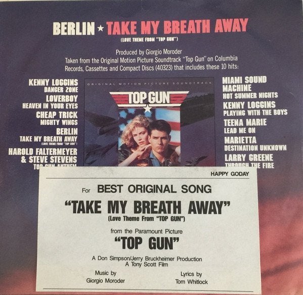 Berlin - take my breath away, Gebruikt, 7 inch, Ophalen of Verzenden, Pop