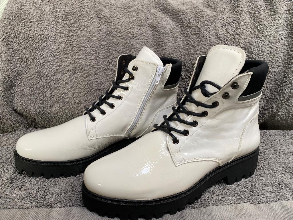 Enkel schoenen met veters en rits, Wit, Nieuw, Ophalen of Verzenden, Sneakers of Gympen